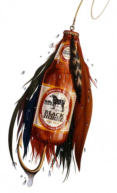 Horsefly illustration for Black Horse Beer Poster