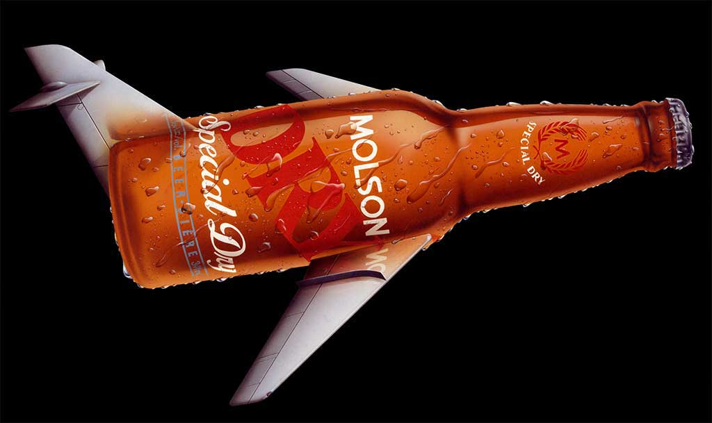 Molson Dry Advertising illustration